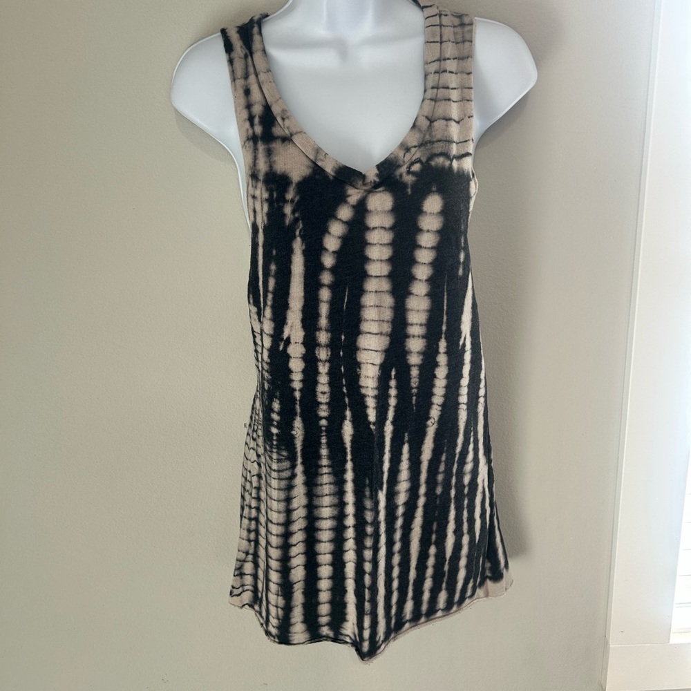 Black and Tan Tie-Dye Sleeveless Top